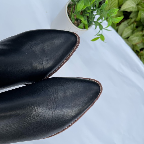 Madewell Sonia Chelsea black leather boots Truck Ankle Block Heel M3461 size 10 - Picture 4 of 10